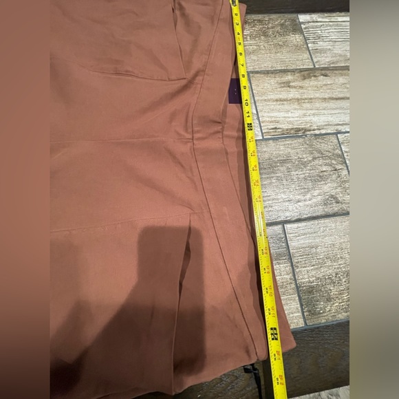 AVA & VIV Womens Brown Front Pockets Comfort Waist Split Front Ponte Pants Sz4X - Picture 10 of 11
